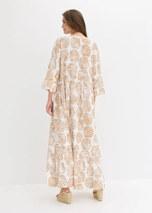 Tunika-Kleid aus fließender Viskose in weiß von hinten (Totalaufnahme) - bonprix Tunika-Kleid aus fließender Viskose in weiß von hinten (Totalaufnahme) - bonprix