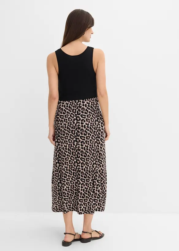 2-in-1 Maxi- Umstandskleid mit Stillfunktion und Taschen in schwarz von hinten (Totalaufnahme) - bonprix 2-in-1 Maxi- Umstandskleid mit Stillfunktion und Taschen in schwarz von hinten (Totalaufnahme) - bonprix