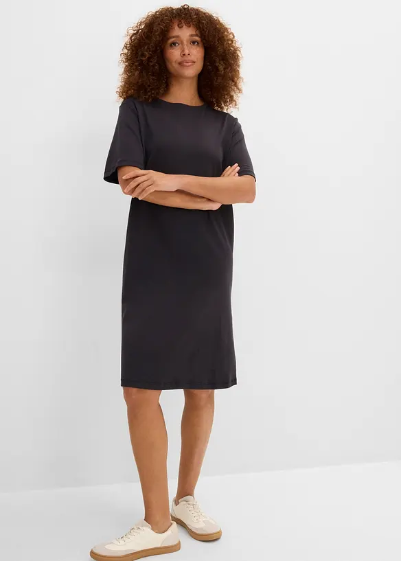 Shirtkleid (2er-Pack) in schwarz von vorne (Totalaufnahme) - bonprix Shirtkleid (2er-Pack) in schwarz von vorne (Totalaufnahme) - bonprix