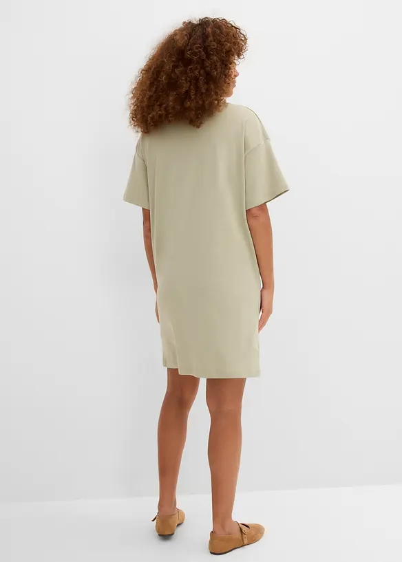Oversize-Shirtkleid mit aus reiner Baumwolle (2er Pack) in blau von hinten (Totalaufnahme) - bonprix