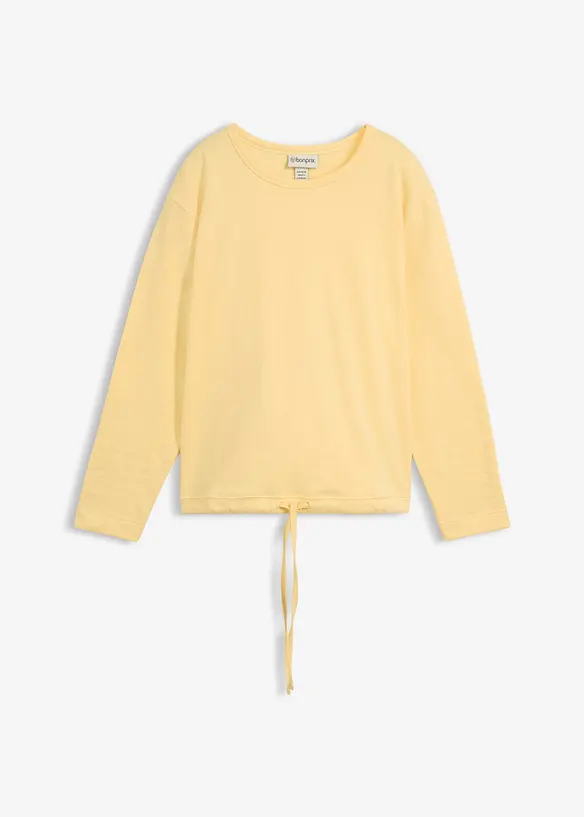 Sweatshirt mit Bio-Baumwolle in gelb von vorne - bonprix