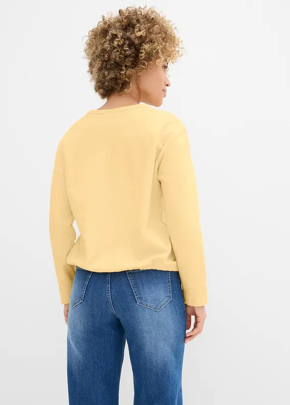 Sweatshirt mit Bio-Baumwolle in gelb von hinten (im Anschnitt) - bonprix
