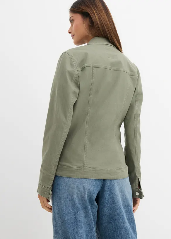 Jeansjacke in grün von hinten (im Anschnitt) - bonprix