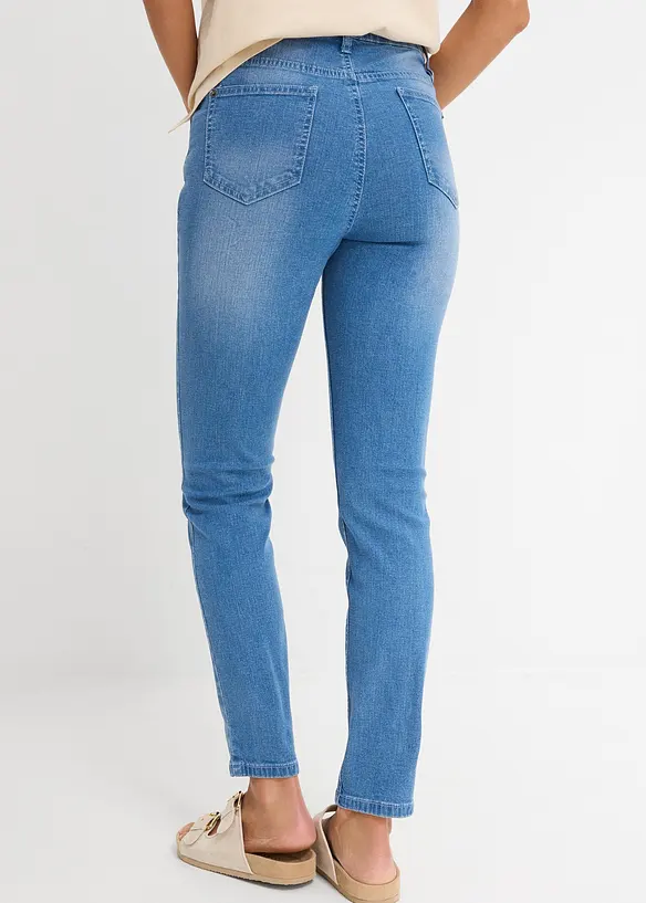 Skinny-Jeans High Waist, cropped in blau von hinten - bonprix