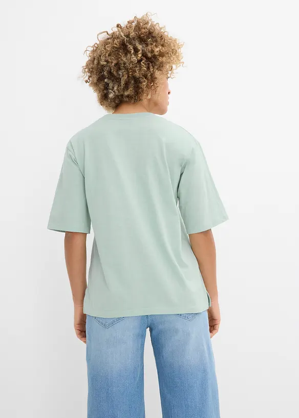Flammgarn-Boxy-Shirt aus reiner Bio-Baumwolle (2er Pack) in schwarz von hinten (im Anschnitt) - bonprix Flammgarn-Boxy-Shirt aus reiner Bio-Baumwolle (2er Pack) in schwarz von hinten (im Anschnitt) - bonprix