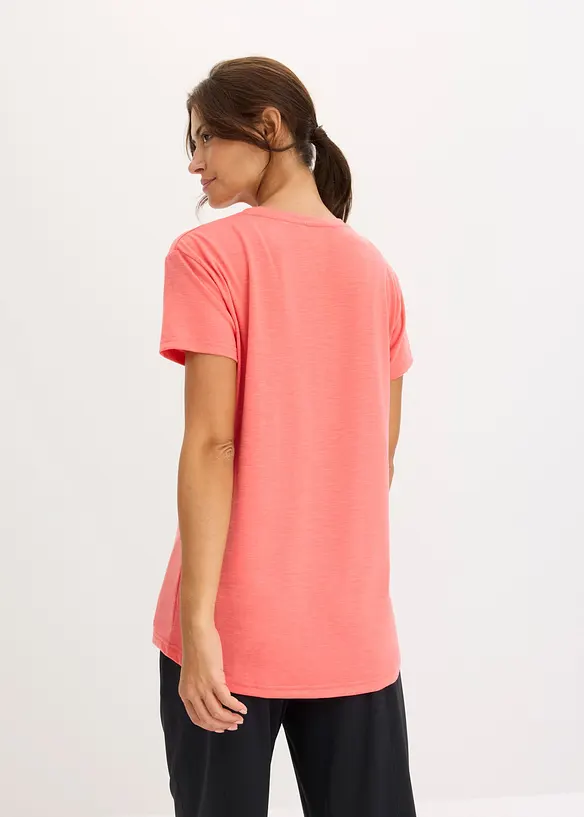 Sport-Shirt in Baumwolloptik (2er Pack), schnelltrocknend in pink von hinten (im Anschnitt) - bonprix