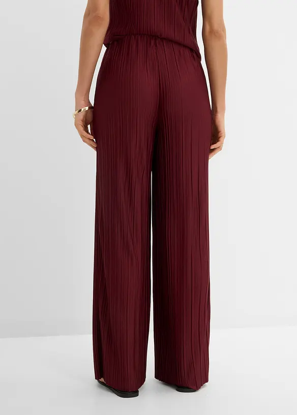 Jersey-Hose mit Plissee in rot von hinten - bonprix Jersey-Hose mit Plissee in rot von hinten - bonprix