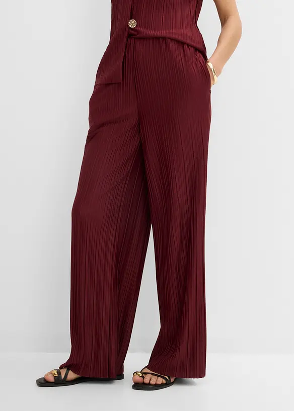 Jersey-Hose mit Plissee in rot von vorne - bonprix Jersey-Hose mit Plissee in rot von vorne - bonprix