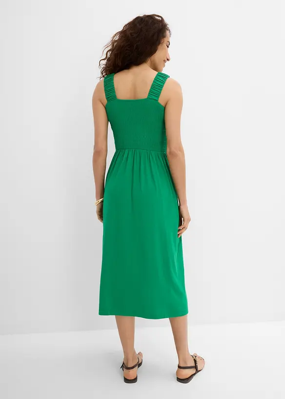 Shirtkleid aus Baumwoll-Viskose-Mix in grün von hinten (Totalaufnahme) - bonprix