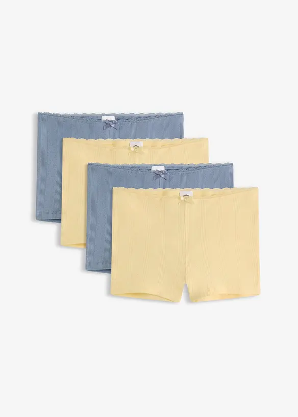 Boxershorts eng mit weicher Baumwolle (4er Pack) in gelb von vorne - bonprix