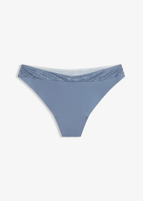 Lasercut-String mit nahtloser Hinterhose in blau von vorne - bonprix