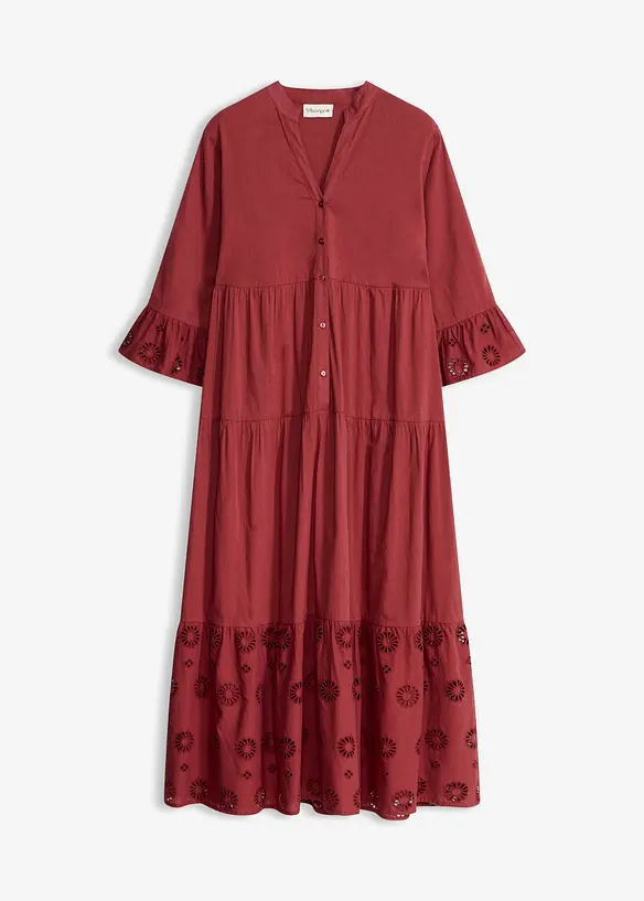 Maxikleid aus reiner Baumwolle in rot von vorne - bonprix Maxikleid aus reiner Baumwolle in rot von vorne - bonprix