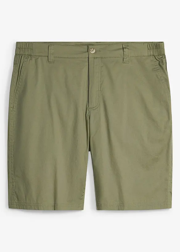 Stretch-Bermuda mit Dehnbund in Regular Fit in grün von vorne - bonprix