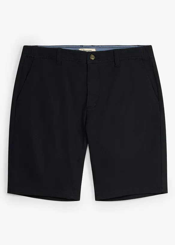 Stretch-Bermuda mit Dehnbund, Regular Fit in schwarz von vorne - bonprix