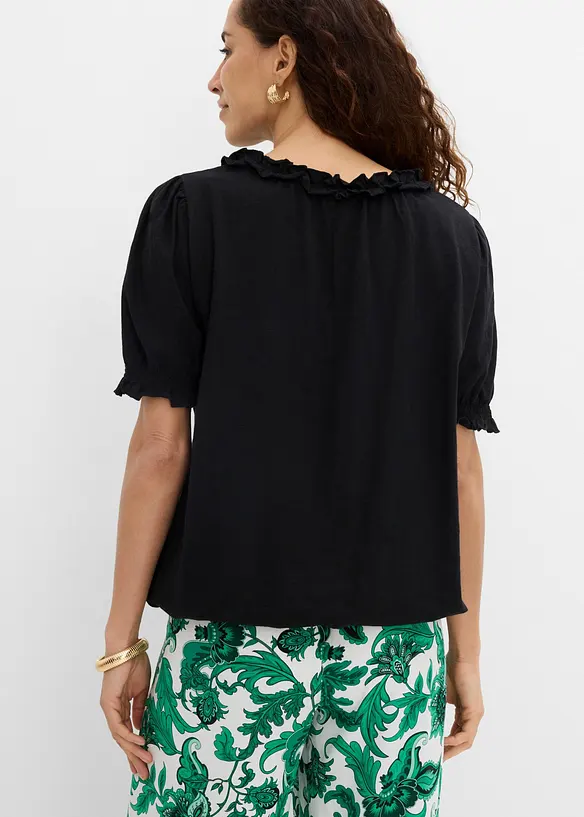 Shirt aus Baumwolle in schwarz von hinten (im Anschnitt) - bonprix