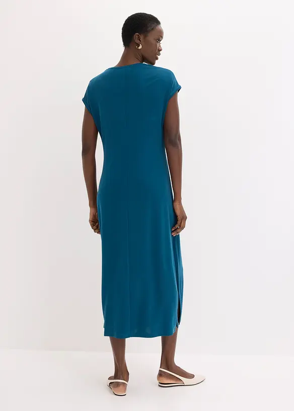 Tunika-Kleid mit Stickerei in petrol von hinten (Totalaufnahme) - bonprix