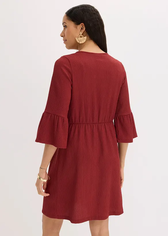 Jersey-Tunika-Kleid in rot von hinten (Totalaufnahme) - bonprix Jersey-Tunika-Kleid in rot von hinten (Totalaufnahme) - bonprix