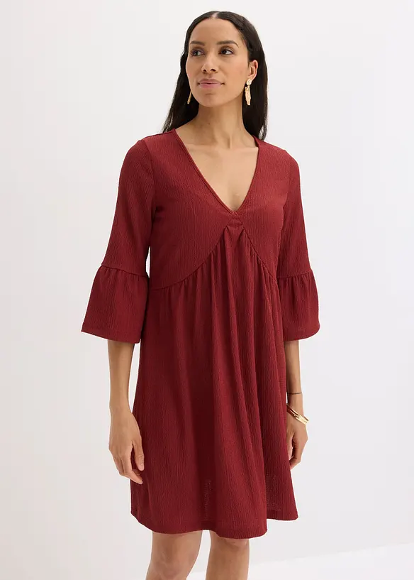 Jersey-Tunika-Kleid in rot von vorne (Totalaufnahme) - bonprix Jersey-Tunika-Kleid in rot von vorne (Totalaufnahme) - bonprix