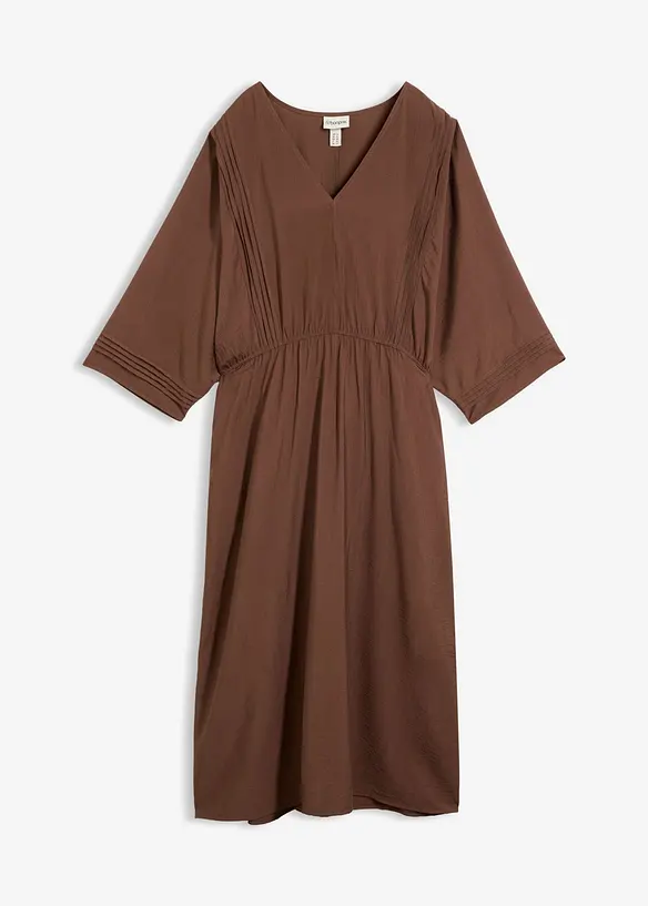 Kaftan-Kleid in braun von vorne - bonprix