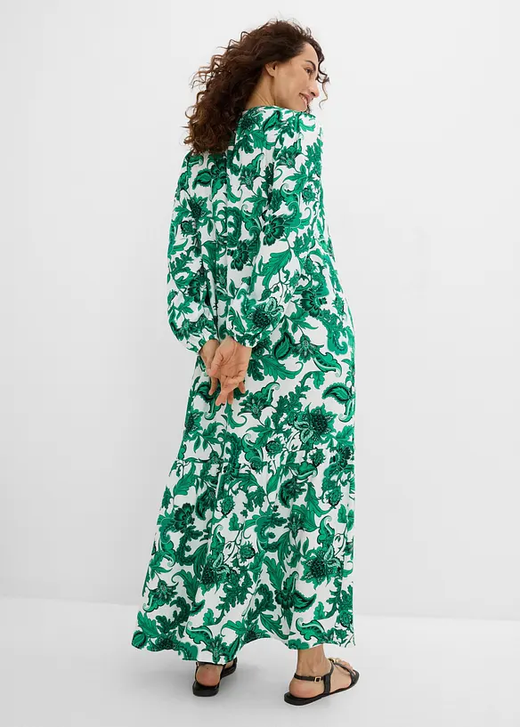 Tunika-Kleid aus fließender Viskose in grün von hinten (Totalaufnahme) - bonprix