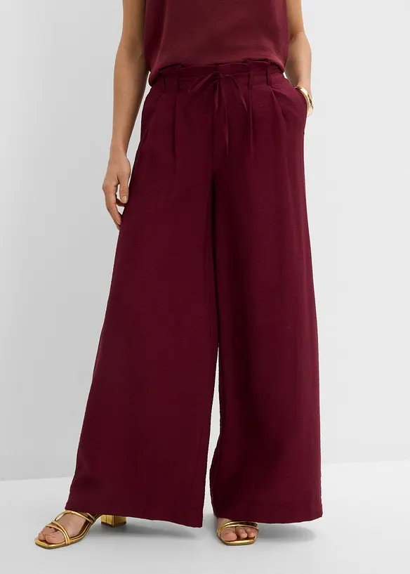 Schlupfhose aus strukturiertem Viskose-Mix in rot von vorne - bonprix Schlupfhose aus strukturiertem Viskose-Mix in rot von vorne - bonprix