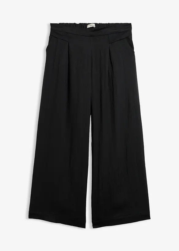 Culotte mit fließender Viskose in schwarz von vorne - bonprix Culotte mit fließender Viskose in schwarz von vorne - bonprix