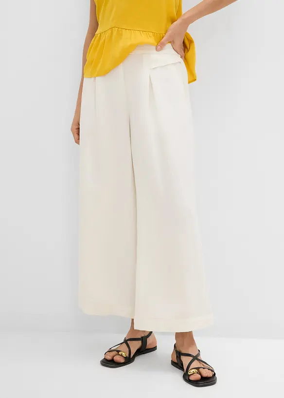 Culotte mit fließender Viskose in weiß von vorne - bonprix Culotte mit fließender Viskose in weiß von vorne - bonprix