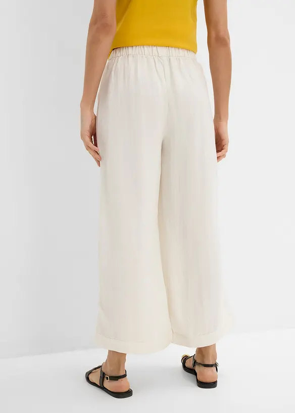 Culotte mit fließender Viskose in weiß von hinten - bonprix Culotte mit fließender Viskose in weiß von hinten - bonprix