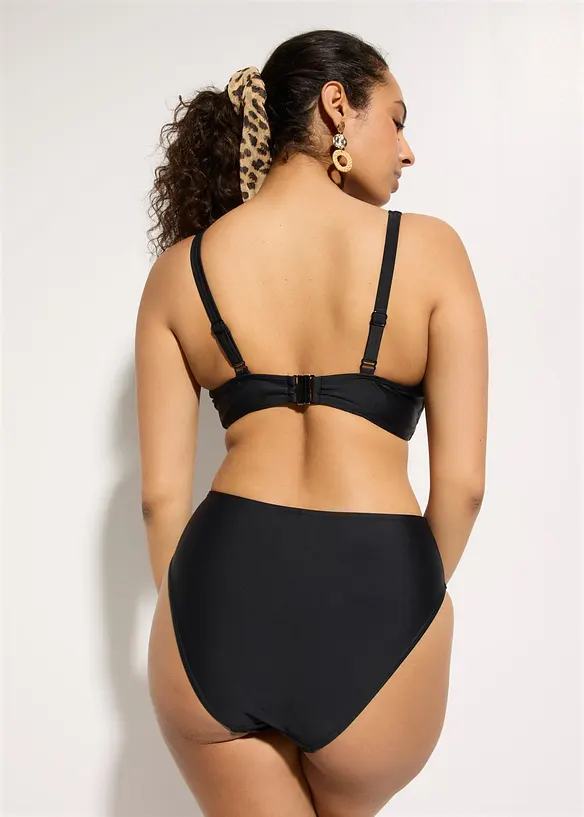 Minimizer-Bikini mit Light Shape-Highwaist Bikinihose (2-tlg. Set) in schwarz von hinten (Totalaufnahme) - bonprix