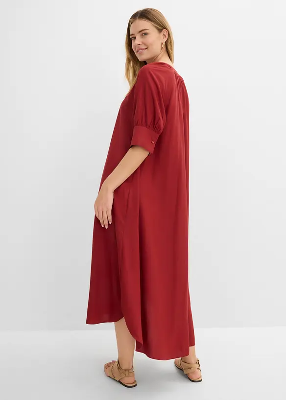 Tunika-Kleid aus fließender Viskose in rot von hinten (Totalaufnahme) - bonprix