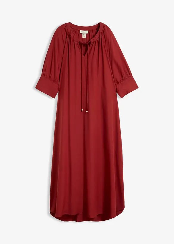 Tunika-Kleid aus fließender Viskose in rot von vorne - bonprix
