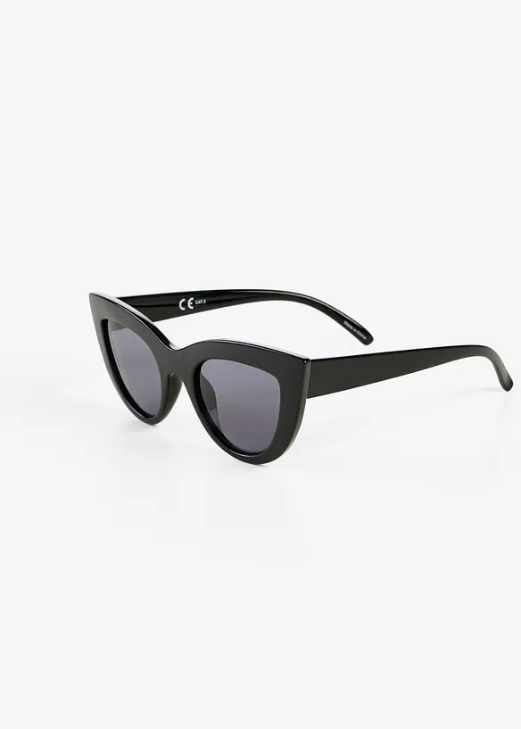 Sonnenbrille im Cateye Look in schwarz von vorne - bonprix