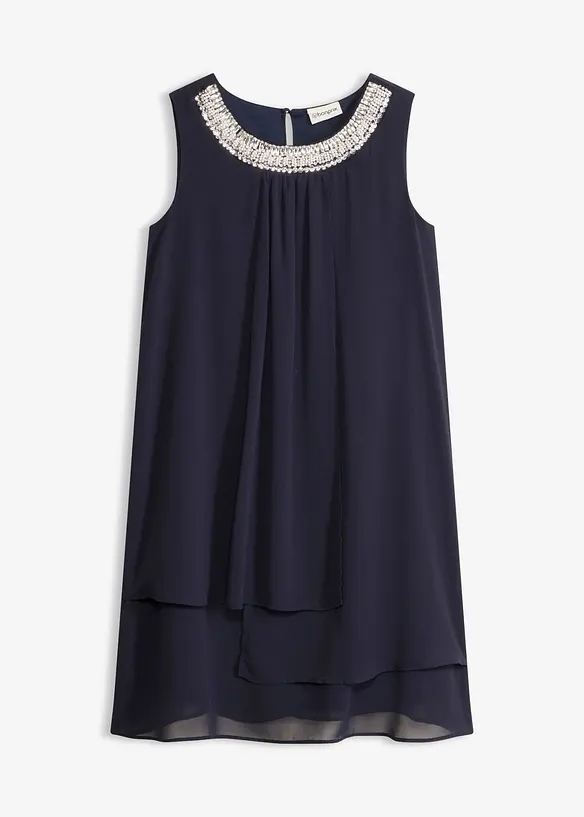 Premium Kleid mit Applikation in blau von vorne - bonprix