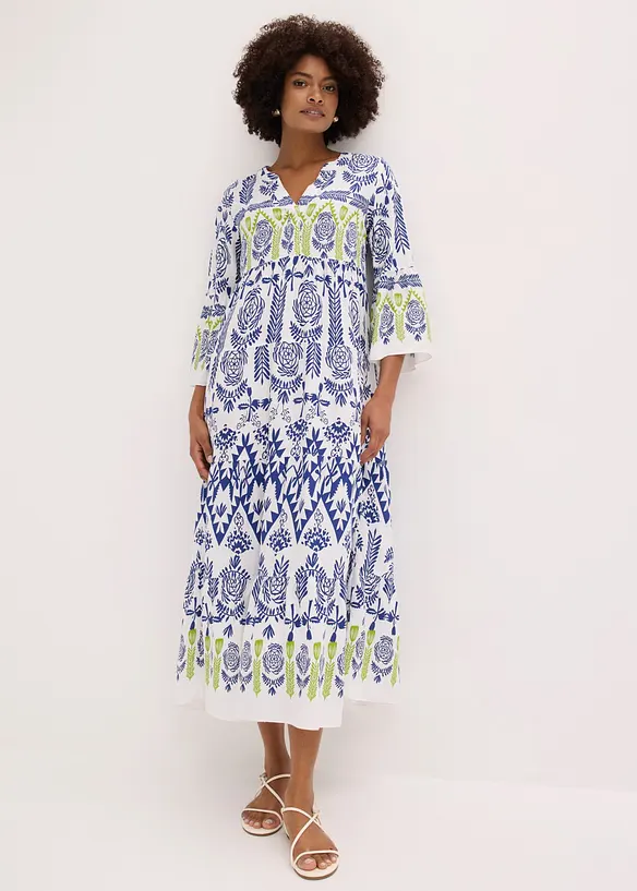 Maxikleid in weiß von vorne (Totalaufnahme) - bonprix