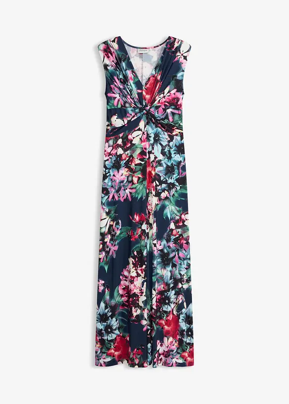 Maxikleid mit Knotendetail in blau von vorne - bonprix Maxikleid mit Knotendetail in blau von vorne - bonprix