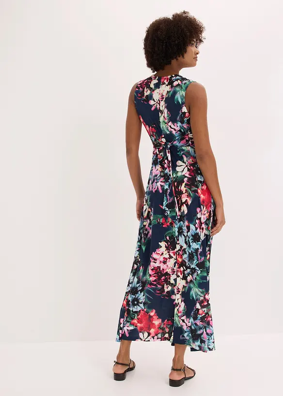 Maxikleid mit Knotendetail in blau von hinten (Totalaufnahme) - bonprix Maxikleid mit Knotendetail in blau von hinten (Totalaufnahme) - bonprix