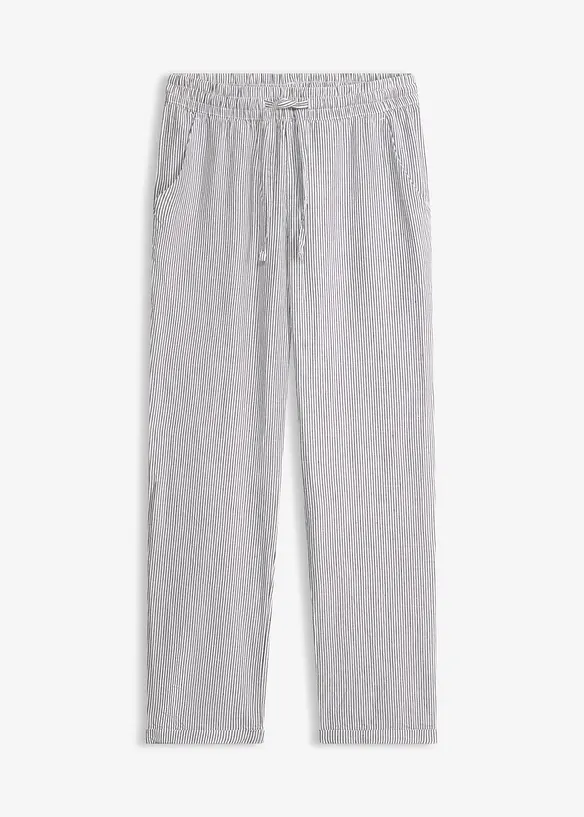 Leinenhose mit Elastik-Bündchen in grau von vorne - bonprix Leinenhose mit Elastik-Bündchen in grau von vorne - bonprix