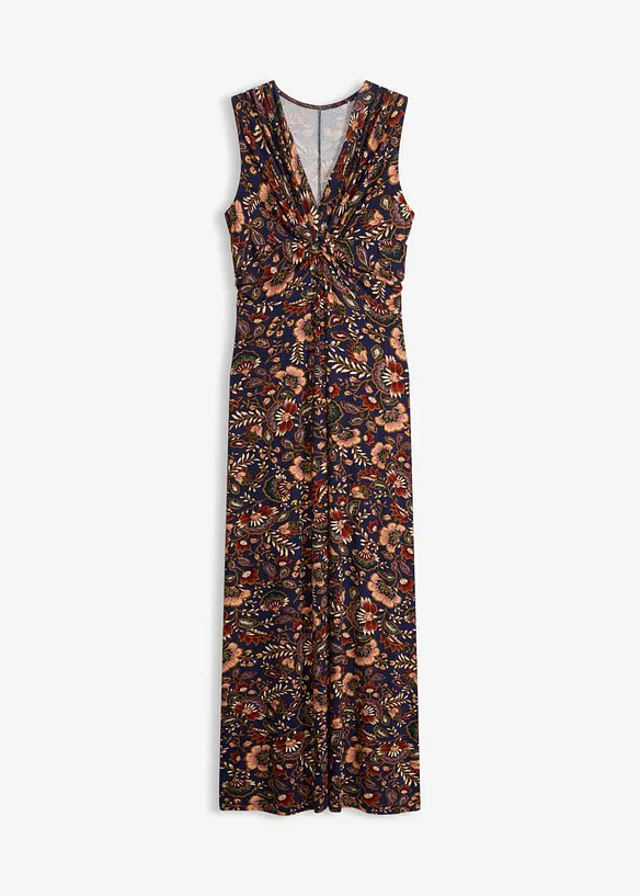 Maxikleid aus fließendem Viskose-Mix in blau von vorne - bonprix