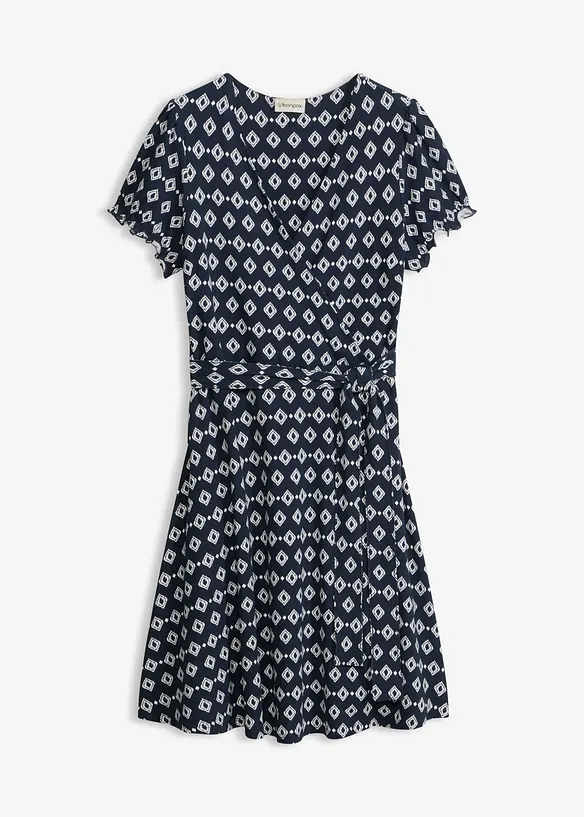 Jerseykleid aus fließendem Viskose-Mix in blau von vorne - bonprix Jerseykleid aus fließendem Viskose-Mix in blau von vorne - bonprix