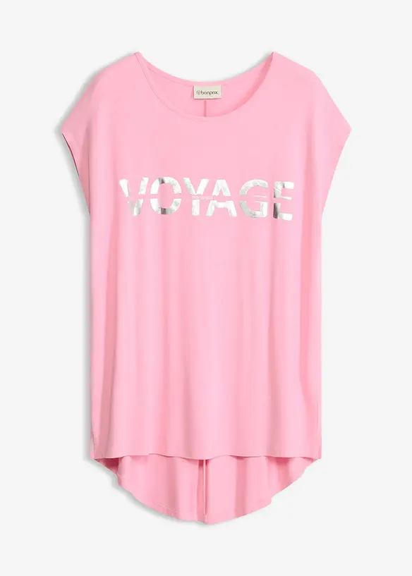 Longshirt  aus Viskose-Mix in rosa von vorne - bonprix