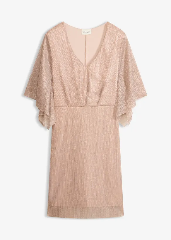 Kleid mit Glitzergarn in rosa von vorne - bonprix