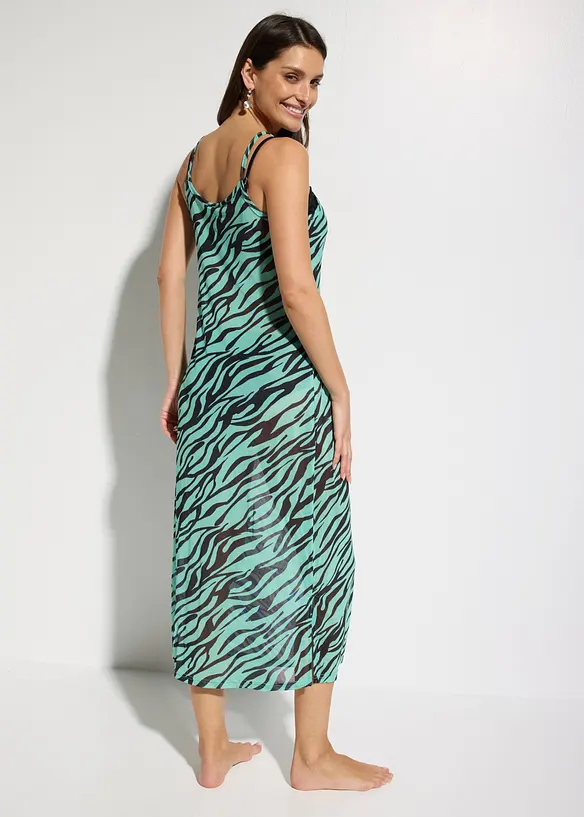 Transparentes Strandkleid in schwarz von hinten (Totalaufnahme) - bonprix