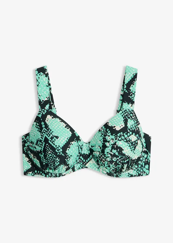 Minimizer-Bikinioberteil mit gepolsterten Trägern in grün von vorne - bonprix