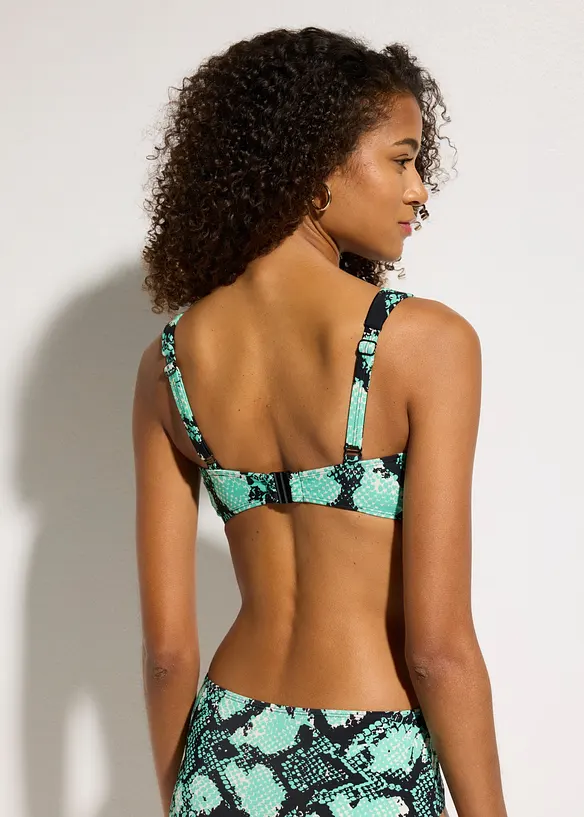 Minimizer-Bikinioberteil mit gepolsterten Trägern in grün von hinten (im Anschnitt) - bonprix