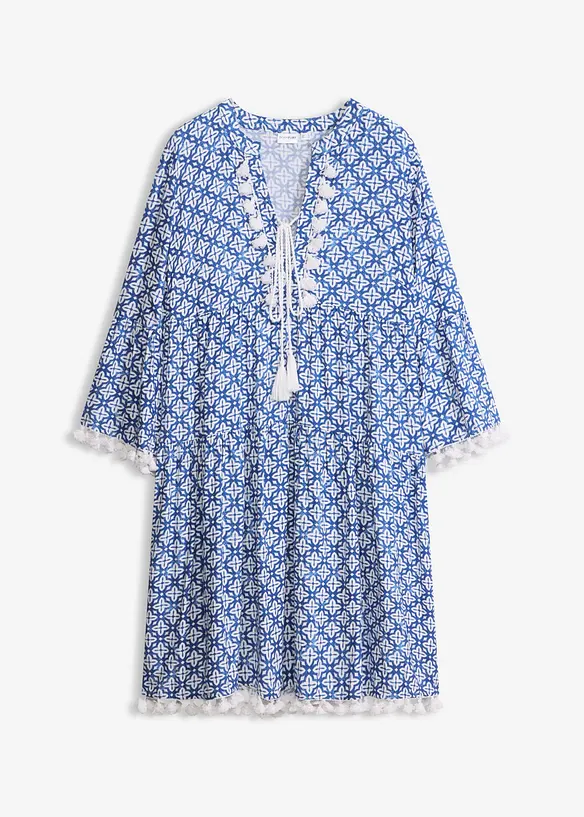 Tunika-Kleid aus softer Viskose in blau von vorne - bonprix Tunika-Kleid aus softer Viskose in blau von vorne - bonprix