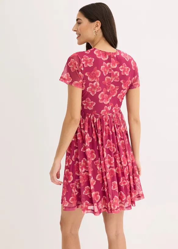 Jerseykleid aus Mesh in pink von hinten (Totalaufnahme) - bonprix Jerseykleid aus Mesh in pink von hinten (Totalaufnahme) - bonprix