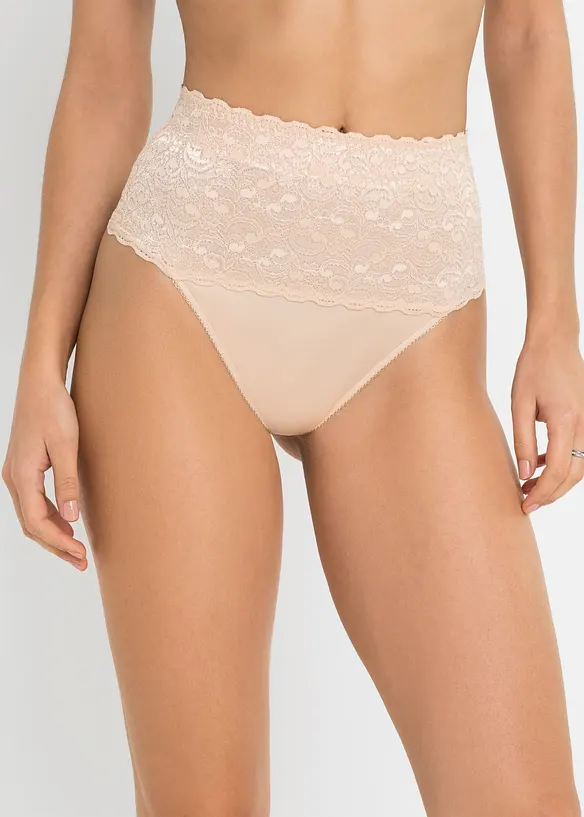 Medium Shape String (2er Pack) in beige von vorne - bonprix