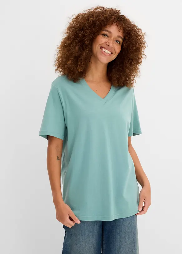 Longshirt (5er Pack) in lila von vorne (im Anschnitt) - bonprix