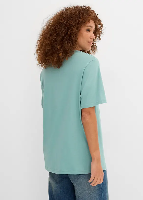 Longshirt (5er Pack) in lila von hinten (im Anschnitt) - bonprix