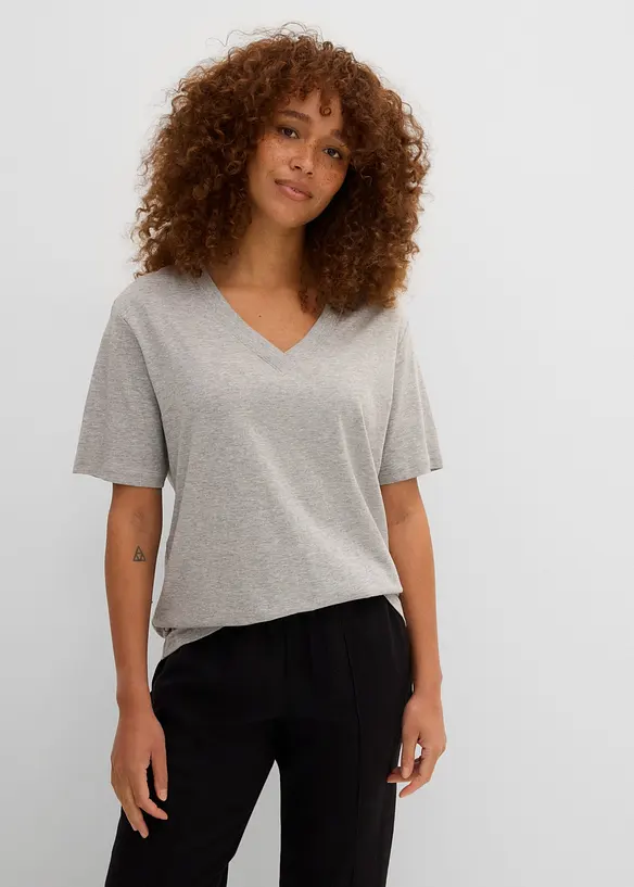 Longshirt (5er Pack) in rot von vorne (im Anschnitt) - bonprix